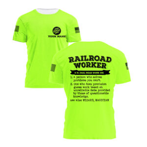 Hi Vis Shirt Railroad Worker Definition Custom Name Logo Company Safety Workwear Reflective Short Sleeve Tshirt For Construction Worker