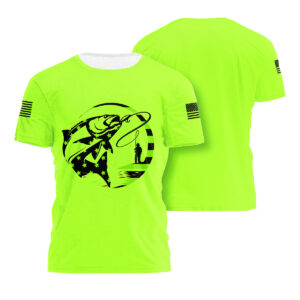 Hi Vis Shirt Cobia Fishing American Flag Safety Workwear Reflective Short Sleeve Shirt For Fishing Lover