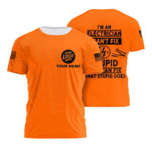 Orange Reflective Shirt Electrician I'm An Electrician High Visibility Custom Name Safety Workwear For Lineman Work