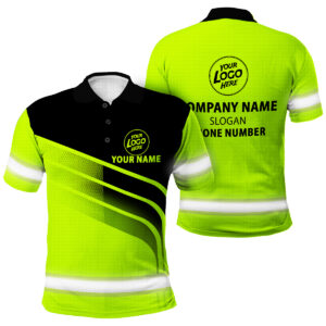 Hi Vis Polo Shirt - Trusted by Contractors, Custom Name Safety Workwear