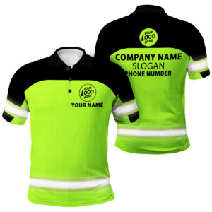 Hi Vis Polo Work Shirt - Custom Name And Logo Uniforms For Teams
