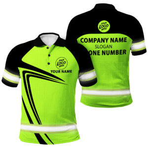 Custom Hi Vis Polo Shirts - Team Safety Workwear With Name And Logo