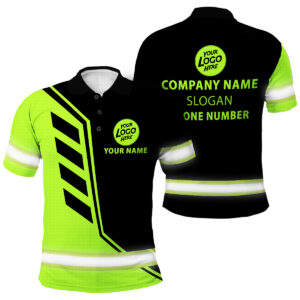 Hi Vis Polo Shirt Reflective High Visibility Custom Name USA Pride Safety Apparel