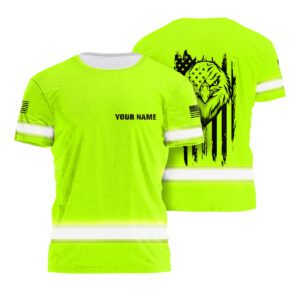 Hi Vis Safety Shirt American Flag Stars and Stripes Jobsite Gear