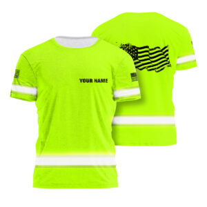 Hi Vis Safety Shirt American Flag Custom Crew Visibility Wear