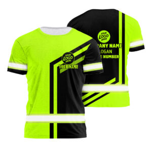 Safety Shirt Green And Black Uniform Custom Name And Logo Safety Workwear