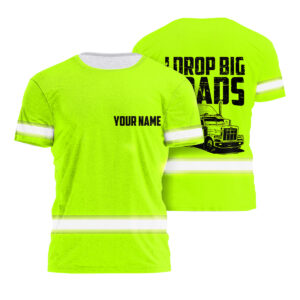 Hi Vis Shirt Funny Quote Green Reflective Custom Name Mirthful Maintenance Uniform