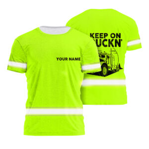 Hi Vis Shirt Funny Quote Green Reflective Custom Name Laugh-and-Be-Seen Workwear