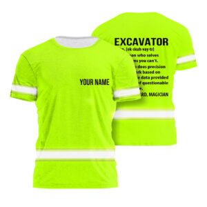 Hi Vis Shirt Funny Quote Green Reflective Custom Name Jocular Jobber Apparel