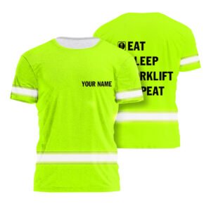 Hi Vis Shirt Funny Quote Green Reflective Custom Name Visibility with Verve