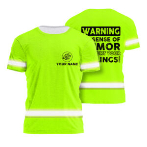 Hi Vis Shirt Funny Quote Green Reflective Custom Name Playful Plumber Gear