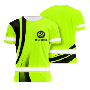 Hi Vis Work Shirt Black And Green Custom Name Safety Sentinel Gear