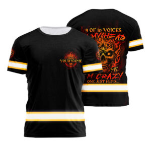 Hi Vis Safety Shirt Skull Quote Reflective Custom Name Skeletal Sass Work Tee