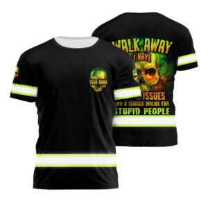 Hi Vis Safety Shirt Skull Quote Reflective Custom Name Skeleton Crew Uniform