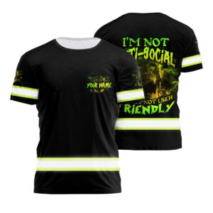 Hi Vis Safety Shirt Skull Quote Reflective Custom Name Graveyard Shift Special