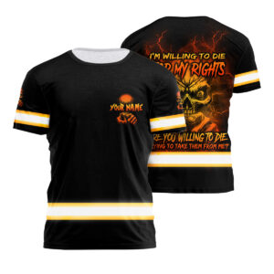 Hi Vis Safety Shirt Black And Orange Custom Name I Willing To Die For My Right