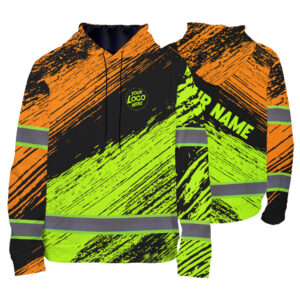 High Visibility Hoodie Custom Company Name, Logo, Safety Shirts For Worker, Trucker, Patriotic