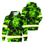 1 Hi Vis Hoodie Reflective Pattern Camo And Skull Safety Workwear