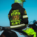 2 Hi Vis Hoodie Black Skull Quote Custom Name Reflective Safety Workwear