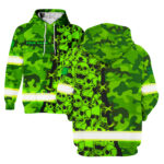 2 Hi Vis Hoodie Custom Name, Pattern Skull &amp; Camo Reflective Safety Workwear