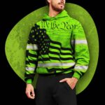 2 Hi Vis Hoodie Flag Custom Name Reflective Safety Workwear