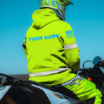 2 Hi Vis Hoodie Green Flag American Custom Name Reflective Safety Workwear