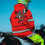 2 Hi Vis Hoodie Orange Skull Scratch Custom Name Reflective Safety Workwear
