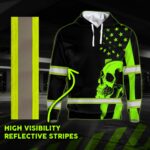 2 Hi Vis Hoodie Reflective America Flag Patriotic Custom Name