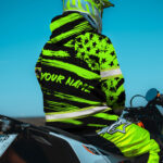 2 Hi Vis Hoodie Reflective America Flag Patriotic Green Neon Custom Name