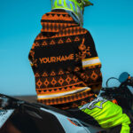 2 Hi Vis Hoodie Reflective Buff's Skull Native Pride Orange Neon Custom Name