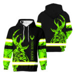 2 Hi Vis Hoodie Reflective Deer Hunting Custom Name Safety Workwear