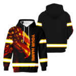 2 Hi Vis Hoodie Reflective Eagle Orange Neon Us Flag Patriotic Custom Name