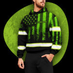 2 Hi Vis Hoodie Reflective Flag USA Custom Name Safety Workwear For Men