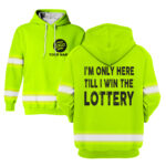2 Hi Vis Hoodie Reflective Green Quote Custom Name, Company And Logo Safety Workwear