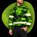 2 Hi Vis Hoodie Reflective Pattern Camo And Skull Safety Workwear