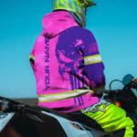 2 Hi Vis Hoodie Reflective Pink Pattern Skull Custom Name Safety Workwear