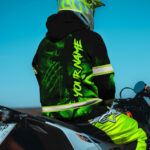 2 Hi Vis Hoodie Reflective Skull Green Neon Custom Name Safety
