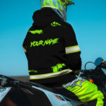 2 Hi Vis Hoodie Reflective Skull Green Neon US Flag Custom Name
