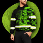 2 Hi Vis Hoodie Reflective Skull US Flag Camo Neon Custom Name Safety