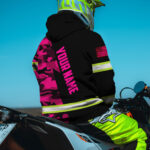 2 Hi Vis Hoodie Reflective Skull US Flag Camo Pink Neon Custom Name Safety