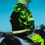 2 Hi Vis Hoodie Reflective Tapes Skull Camo Neon US Flag Custom Name