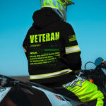 2 Hi Vis Hoodie Reflective Veteran Definition US Flag Custom Name Safety