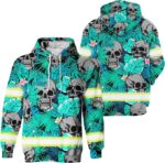 2 Hi Vis Hoodie Skull Reflective Safety Workwear 2