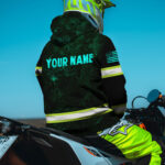 2 Hi Vis Shirt Reflective Tapes Mint US Flag Custom Name Safety Workwear