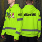 2 High Visibility Hoodie, Waterproof Reflective Hi Vis safety Hoodie