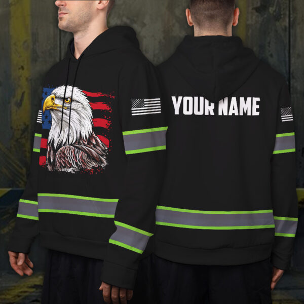 2 High Visibility Hoodie, Waterproof Reflective Hi Vis safety Hoodie