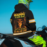 3 Hi Vis Hoodie Black Custom Name Pattern Skull Reflective Safety Workwear