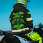3 Hi Vis Hoodie Black Reflective Pattern Skull Custom Name Safety Workwear 036