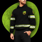 3 Hi Vis Hoodie Black Skull Strong Custom Name Reflective Safety Workwear