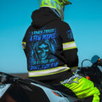 3 Hi Vis Hoodie Reflective Black Pattern Skull I Only Trust A Few People Safety Workwear